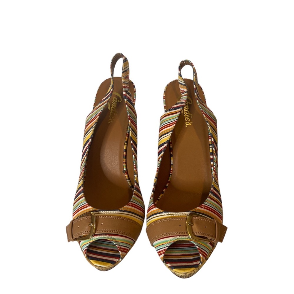 Candies brand new, multi-colored sling back heel